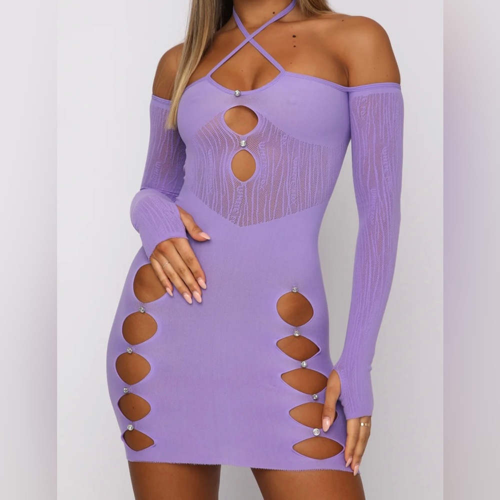 White fox mini dress
